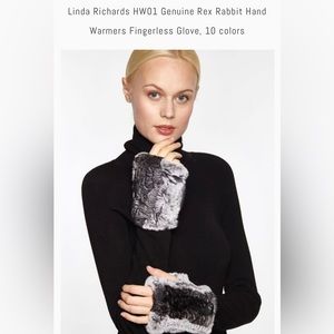 Linda Richards - Genuine Rex Rabbit Hand Warmers Fingerless Glove